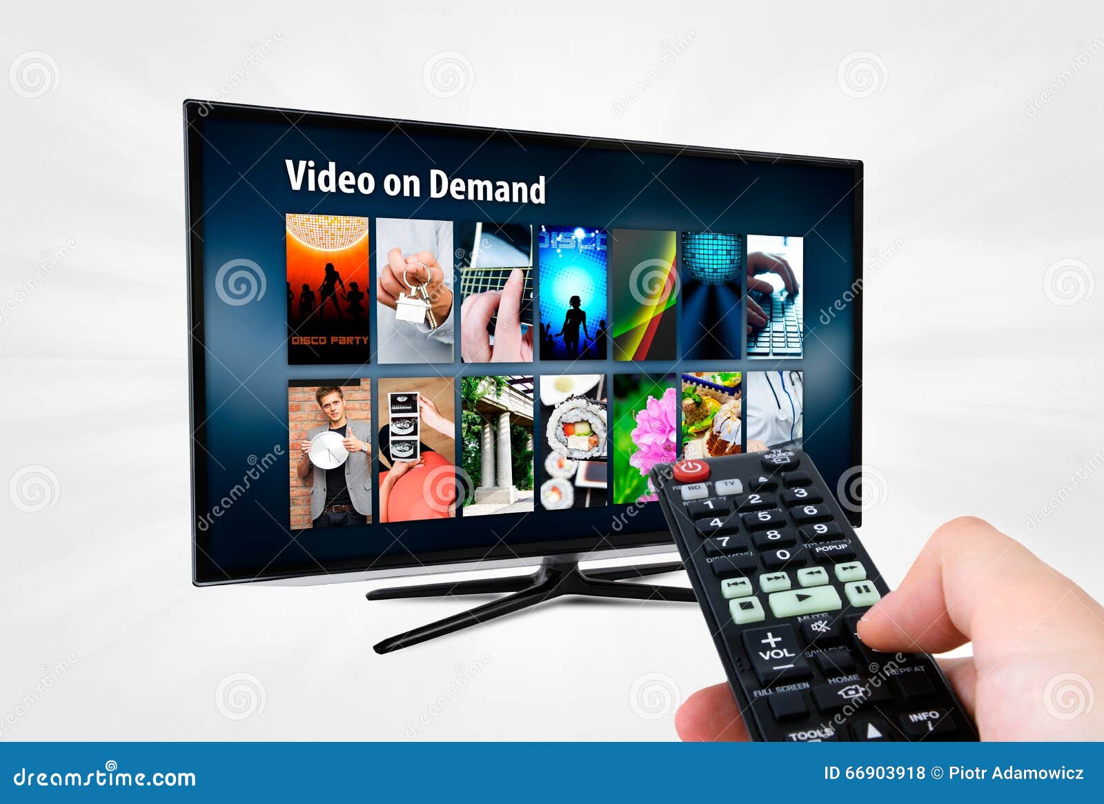 Video on Demand VOD Service on Smart TV Stock Photo