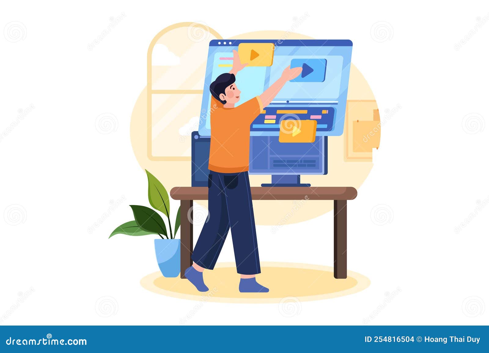 Video Editor Illustration Concept on White Background Stock Vector