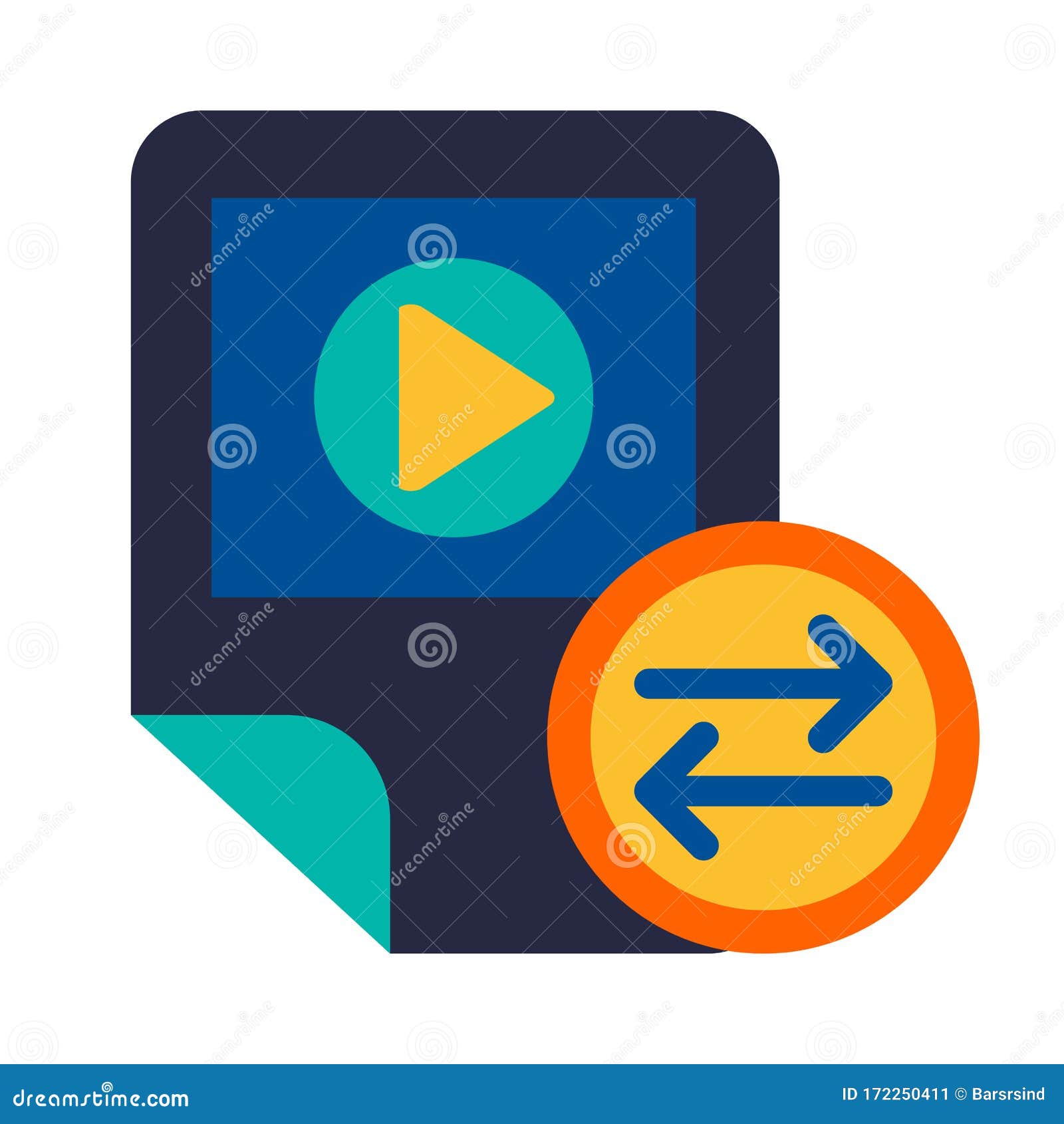 Video File Exchange Symbol Glyph Vector Illustration Stock Illustration