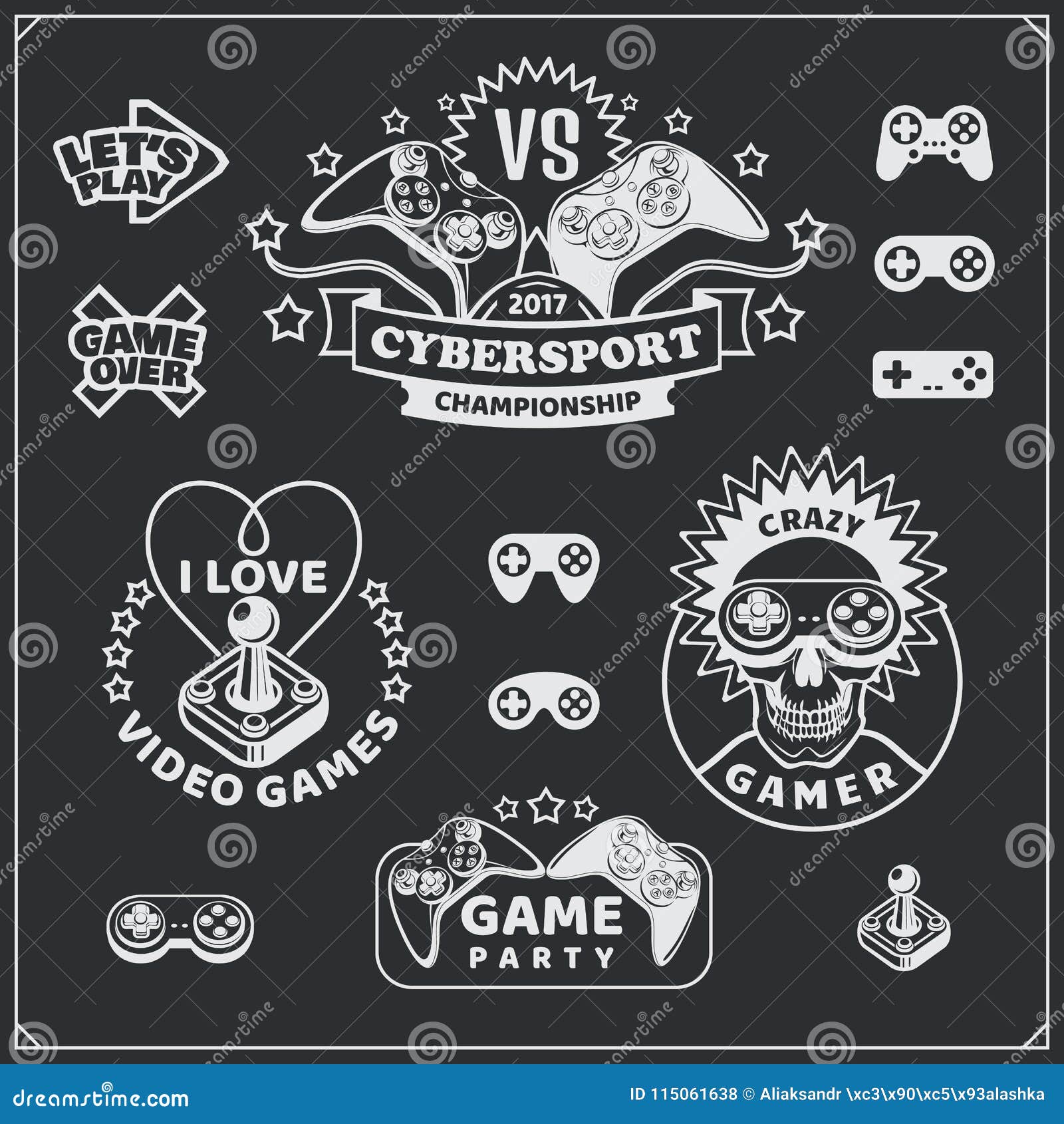 Video Game Club Emblems Labels Icons Badges And Design Elements Video Game Club Emblems Labels Icons Badges And Design Elements