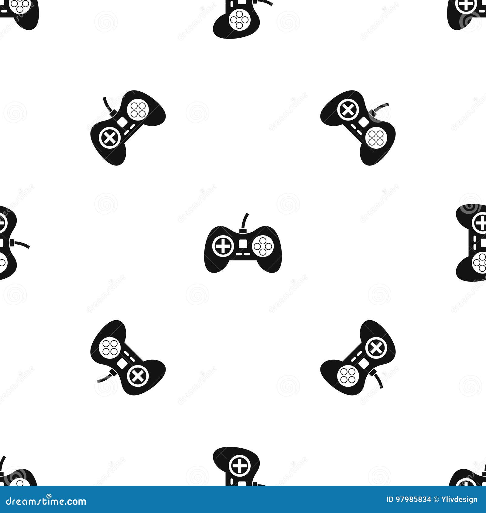 video game console controller pattern seamless black