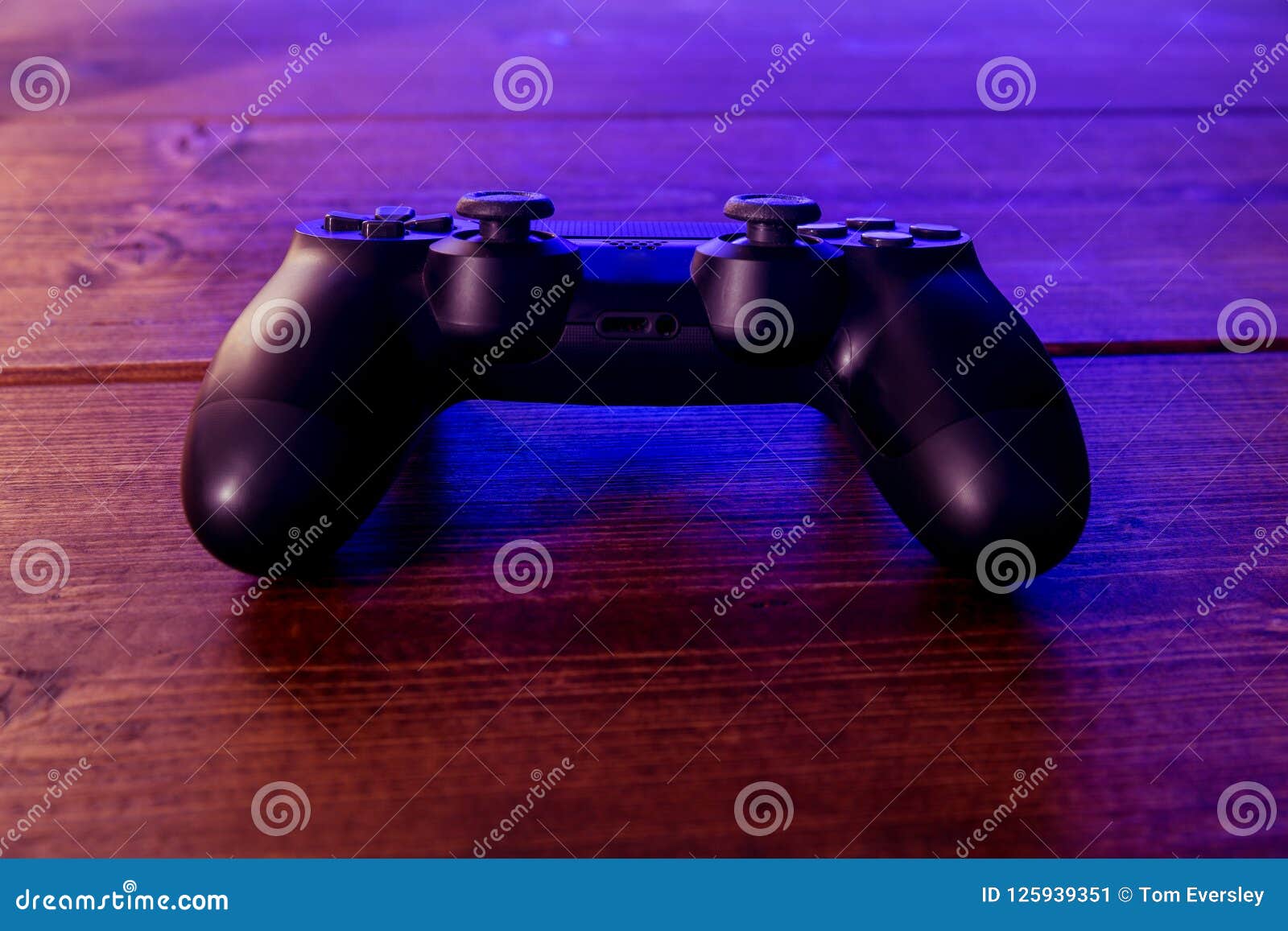 Video Game Controller Night with Lights Stock Image Image of view