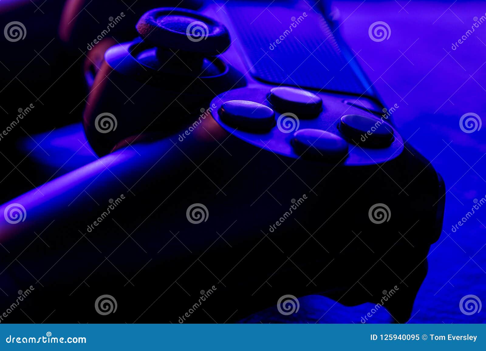 Video Game Controller Night with Lights Stock Image Image of color