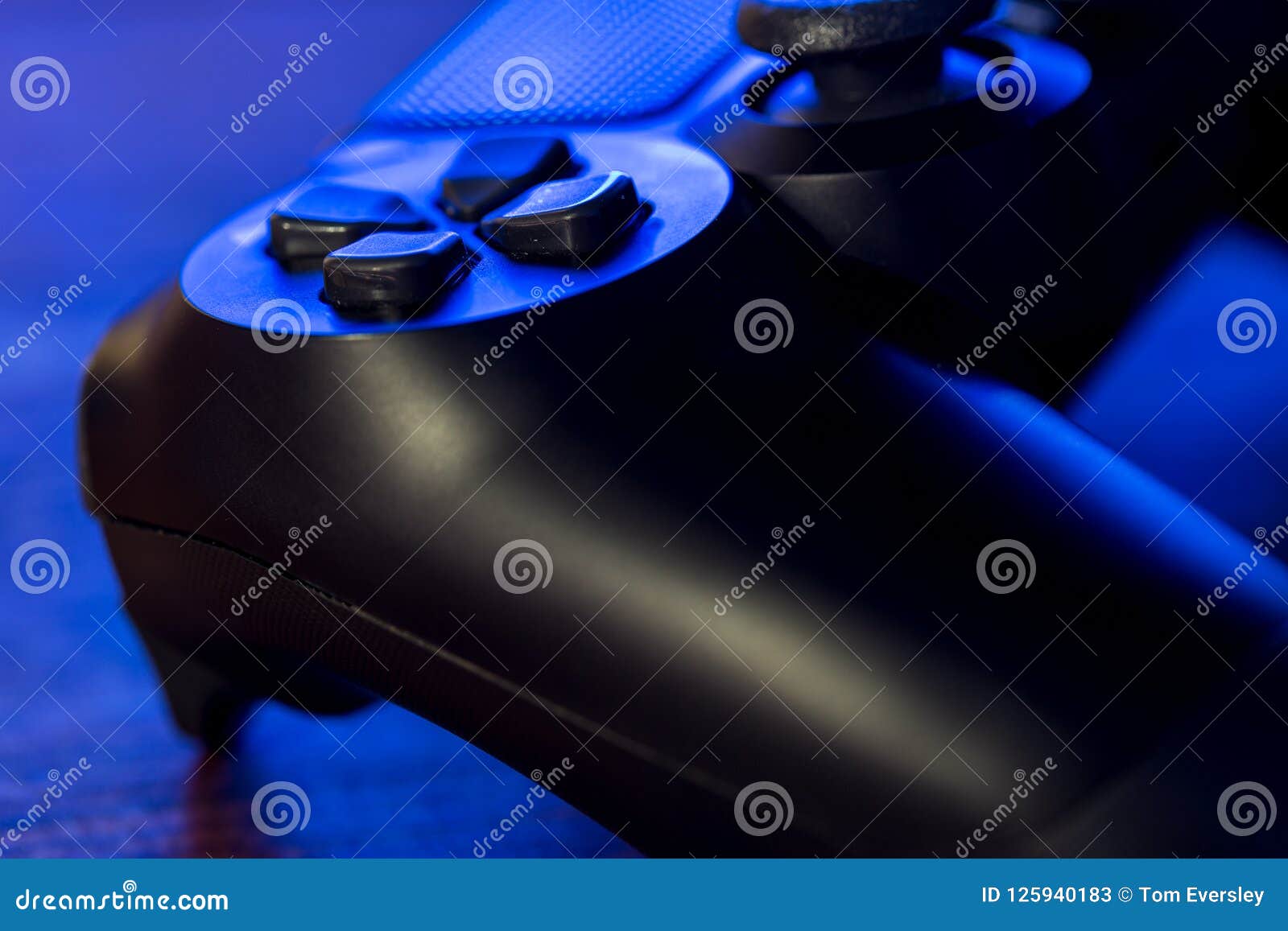 Video Game Controller Night with Lights Stock Image Image of blue