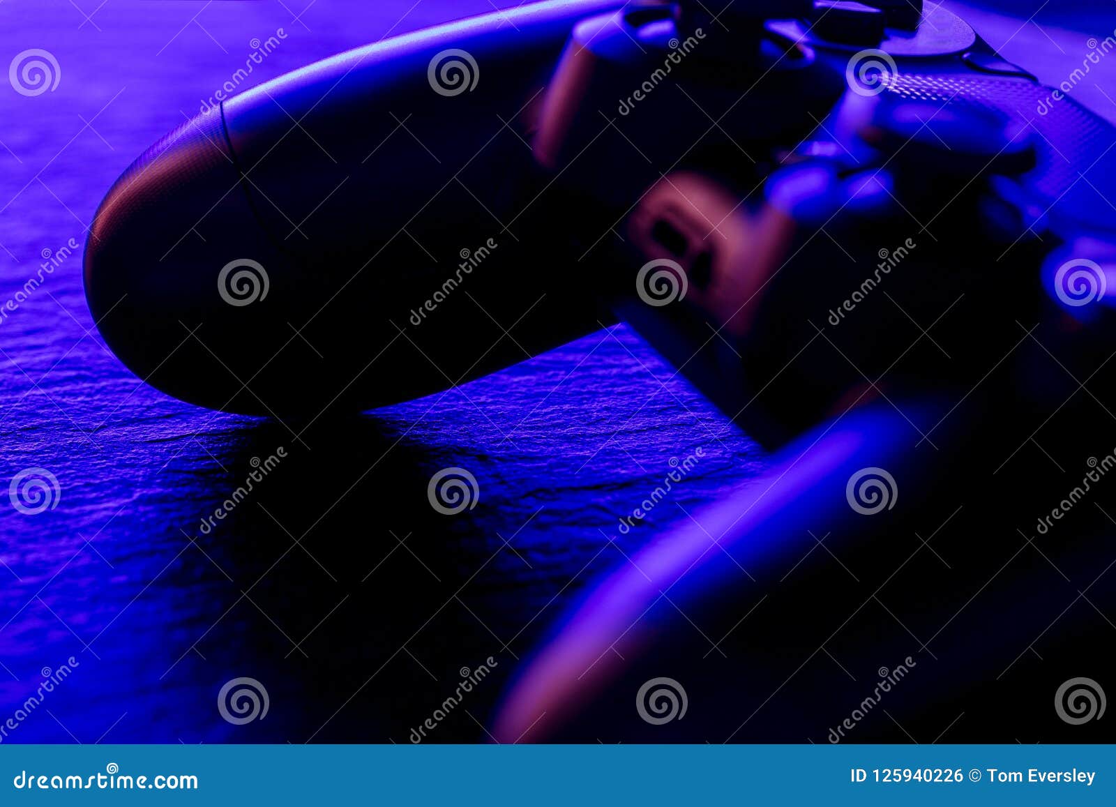 Video Game Controller Night with Lights Stock Photo Image of