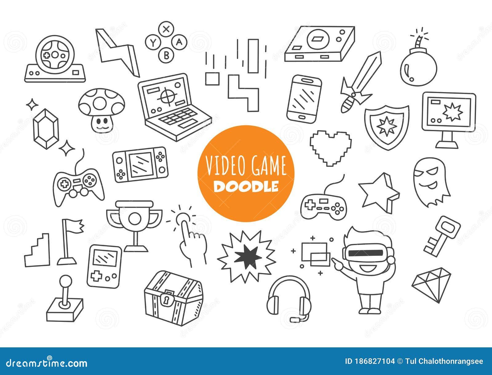 Gamer Doodle Stock Illustrations – 1,102 Gamer Doodle Stock