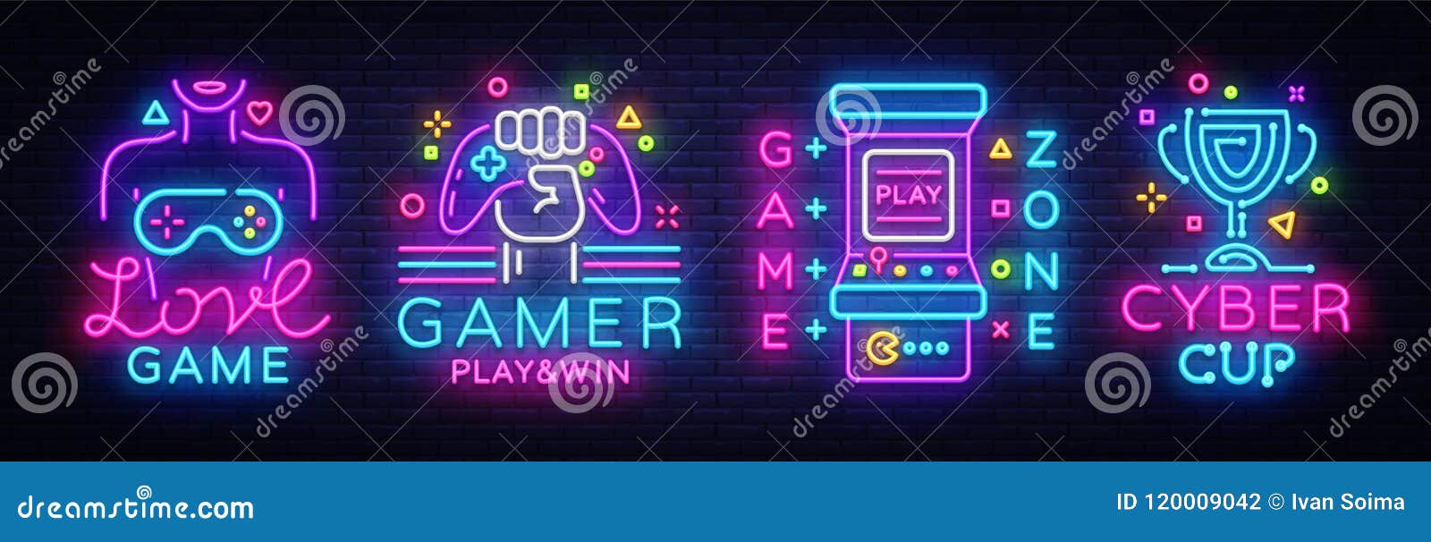 Hard games neon sign game logo Royalty Free Vector Image