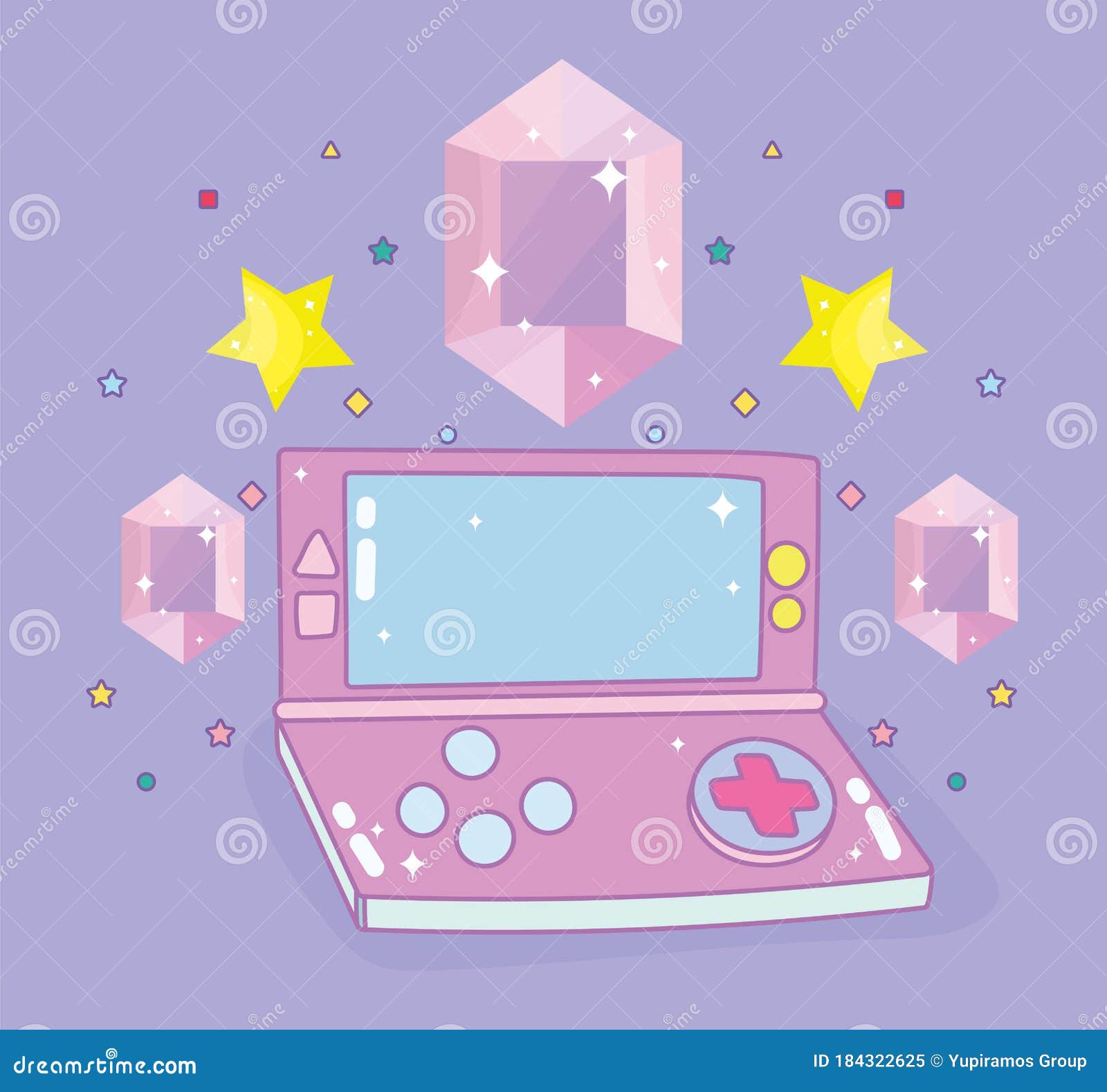 Video Game Portable Console Gems and Stars Entertainment Gadget Device  Electronic Cartoon Stock Vector - Illustration of gadget, play: 184322625