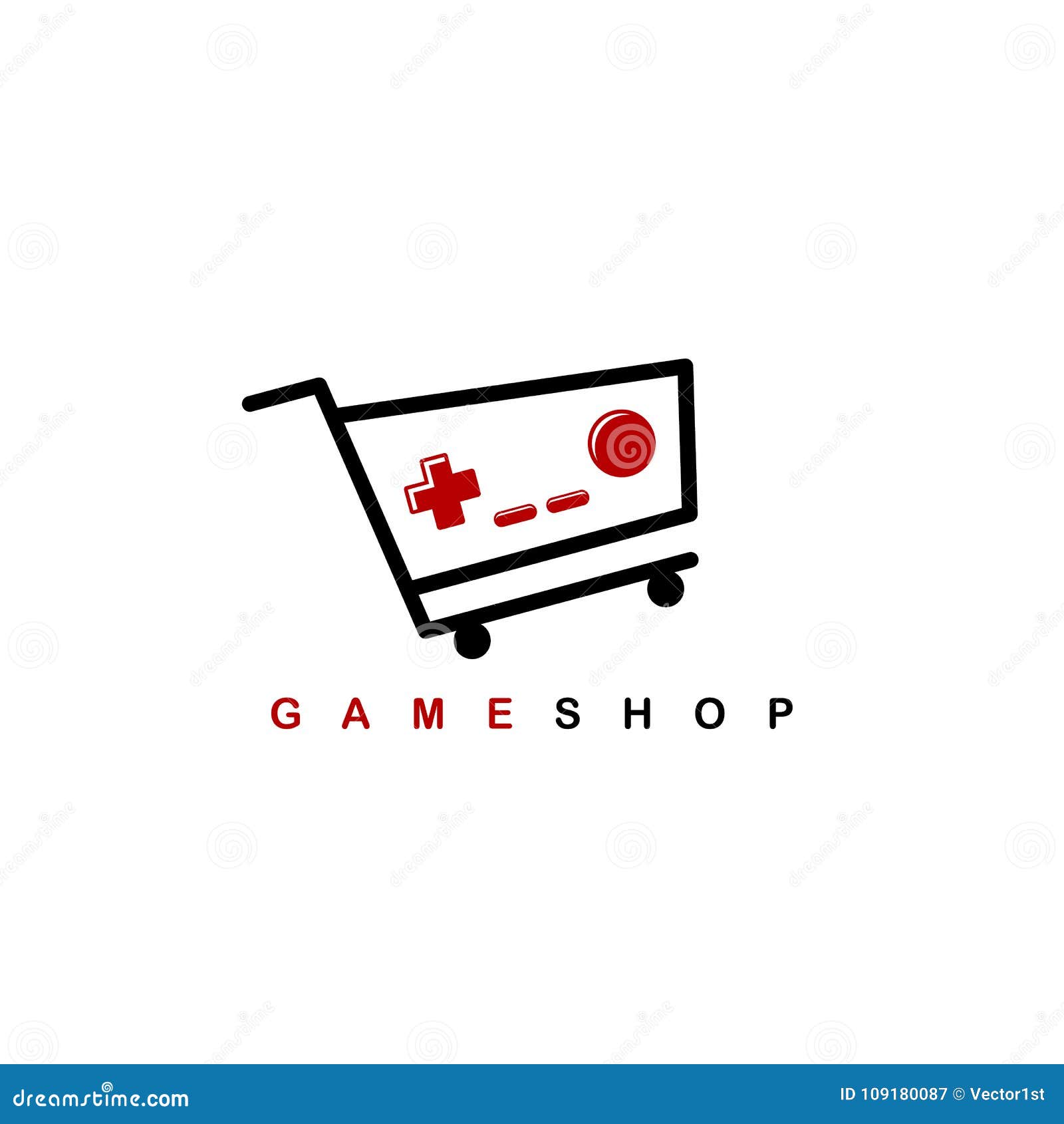 Video Game Shop Theme Logo Template Stock Vector Illustration Of Button Video 109180087