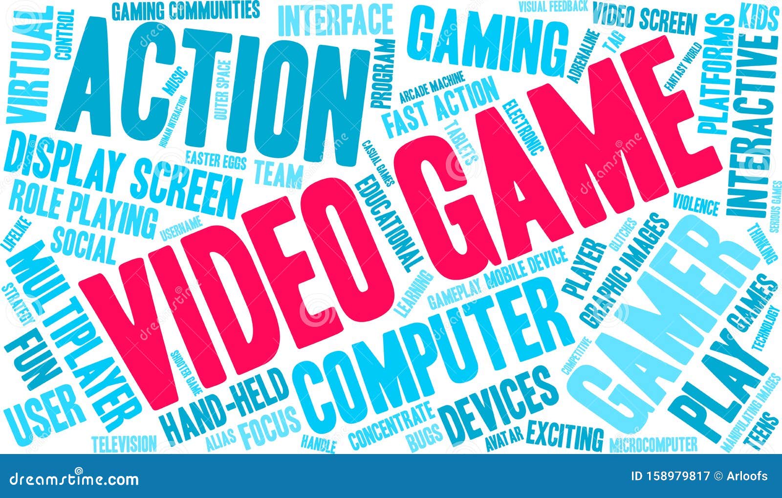 Video Game Word Cloud stock vector. Illustration of bugs 158979817