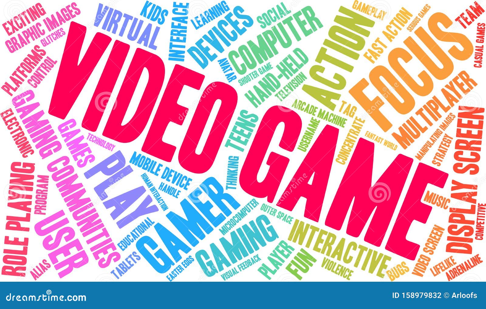 Video Game Word Cloud stock vector. Illustration of casual 158979832