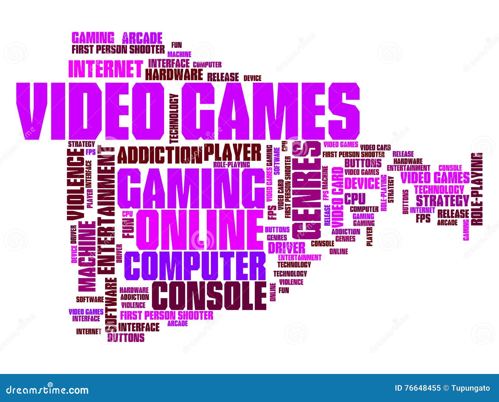 Video games stock illustration. Illustration of words 76648455