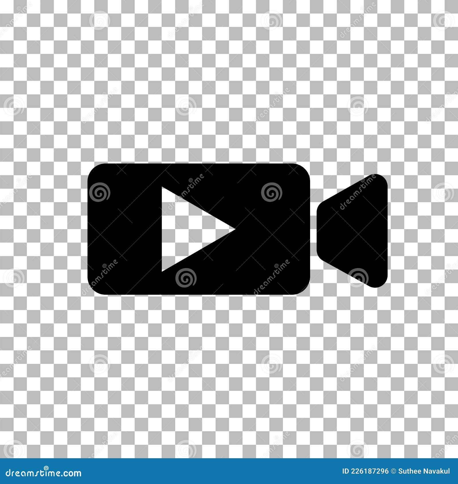 Video Icon on Transparent Background. Video Sign. Video Camera Symbol. Flat  Style Stock Vector - Illustration of button, icon: 226187296