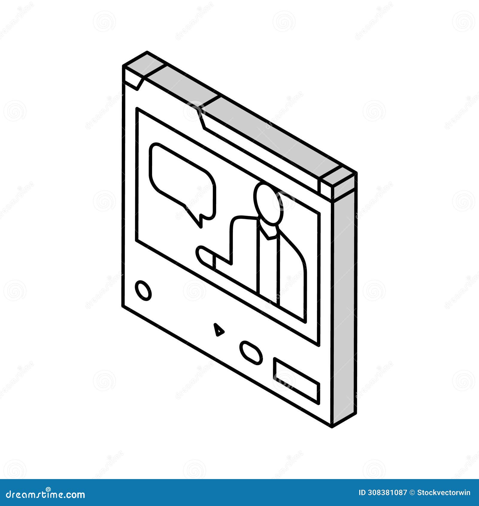 video lectures online learning platform isometric icon  