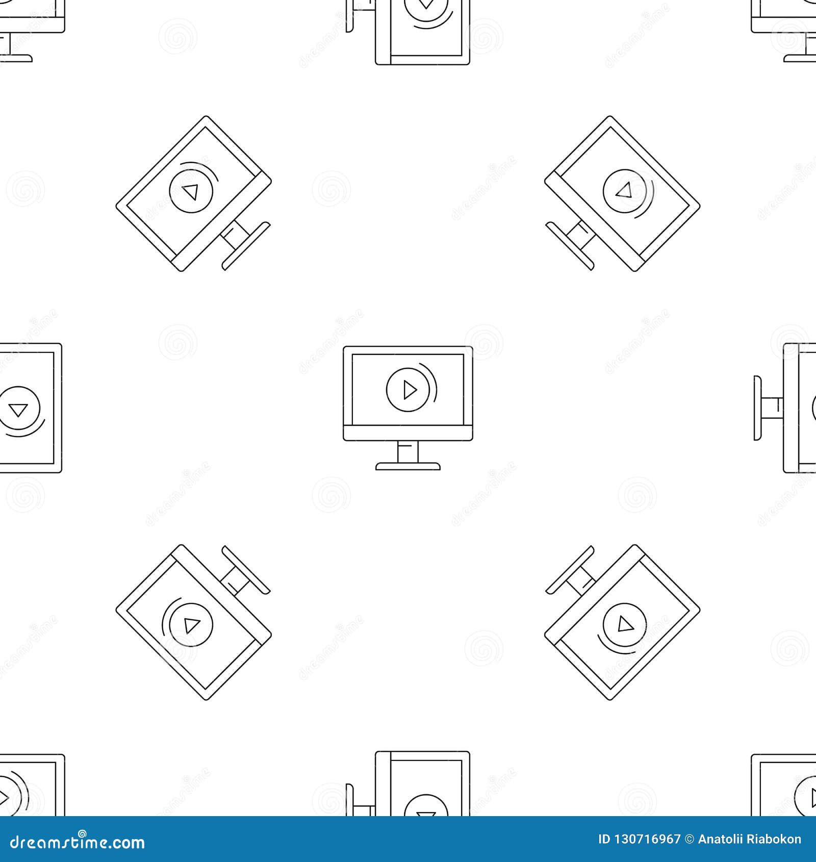 Video Online Pattern Seamless Vector Stock Vector Illustration of