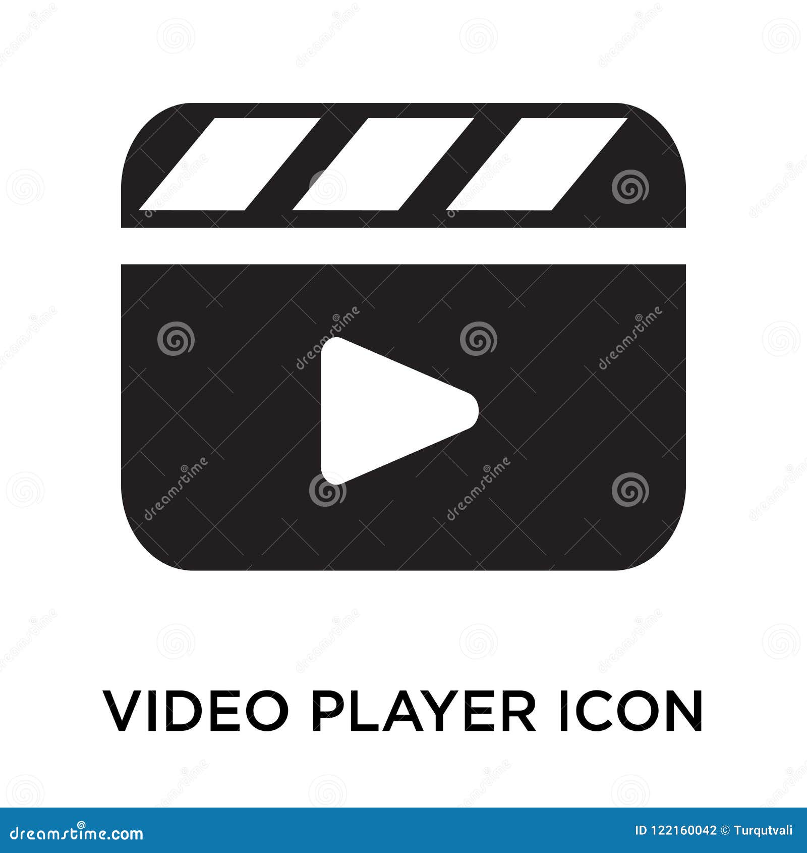 Video Player Icon Vector Sign and Symbol Isolated on White Background, Video  Player Logo Concept Stock Vector - Illustration of audio, design: 122160042
