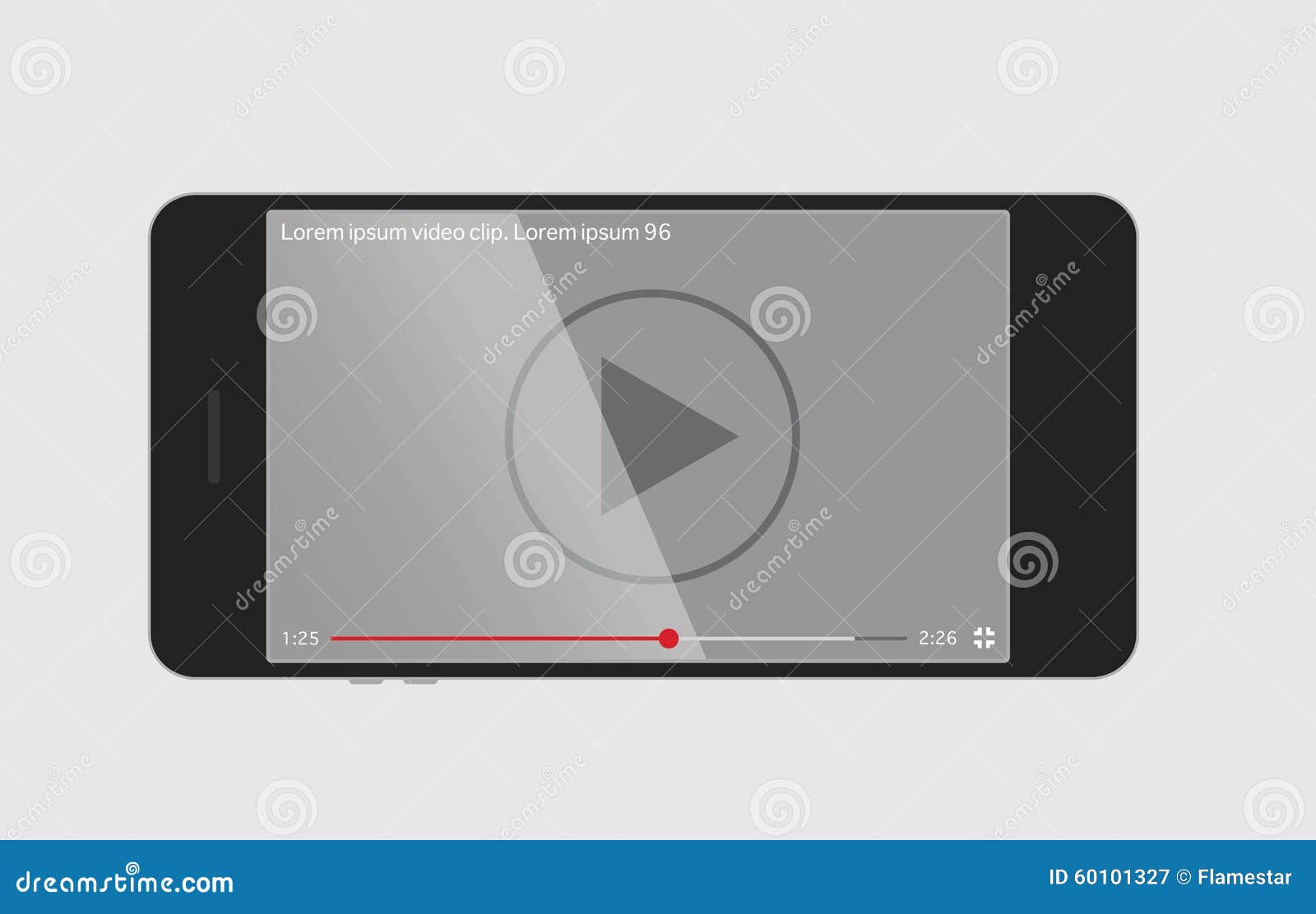 Video player on the screen stock illustration. Illustration of people