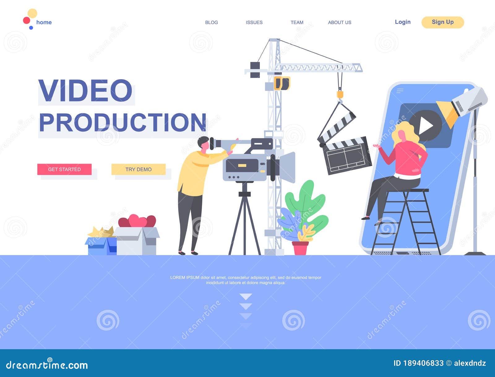 Video Production Flat Landing Page Template Stock Vector Illustration Of Composition Media Video Production Flat Landing Page Template Stock Vector Illustration Of Composition Media