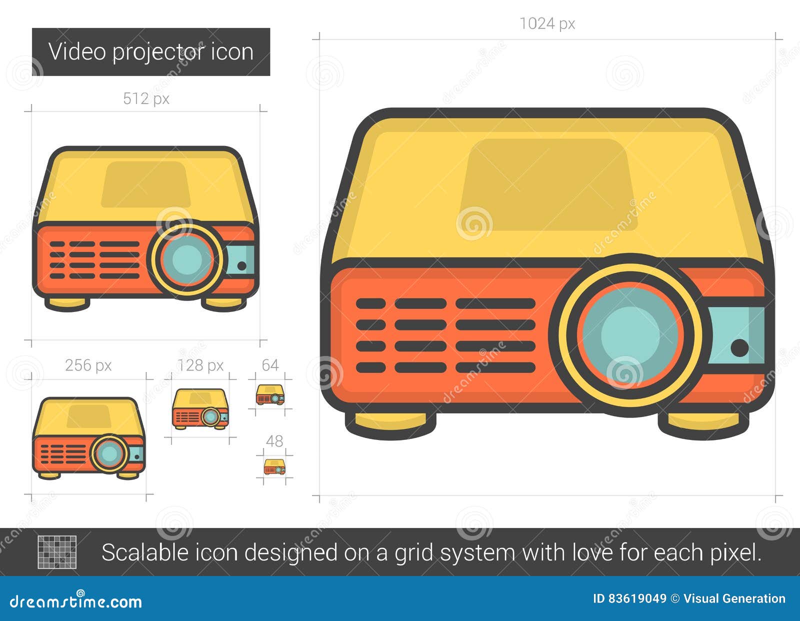 video projector line icon.