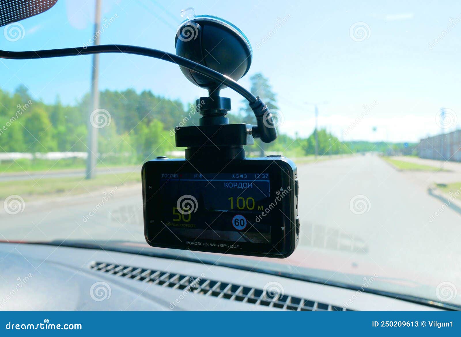 A Video Recorder for Recording a Video for Car. DVR for Installation on the Windshield Editorial