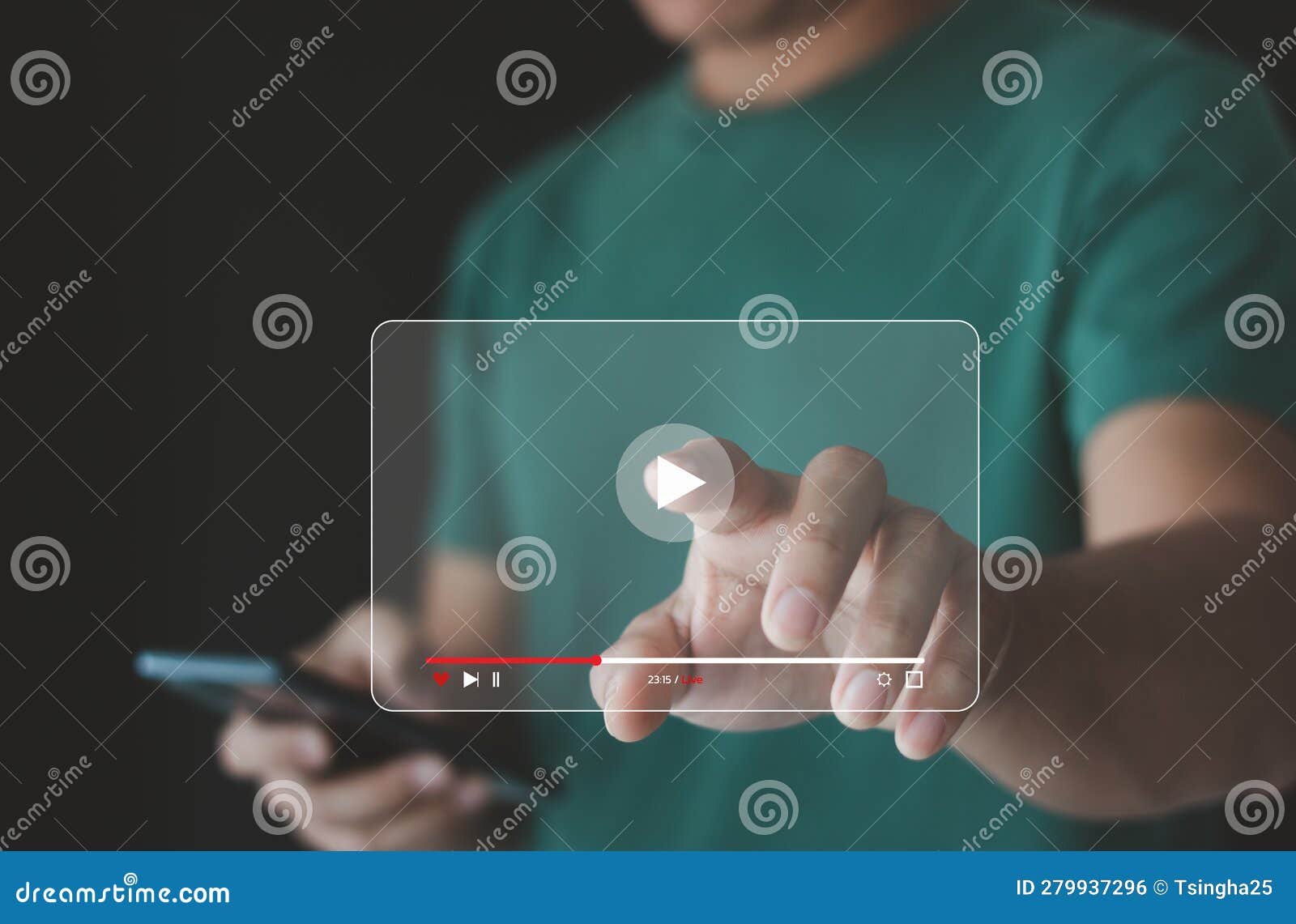 Video Streaming on Internet Concept
