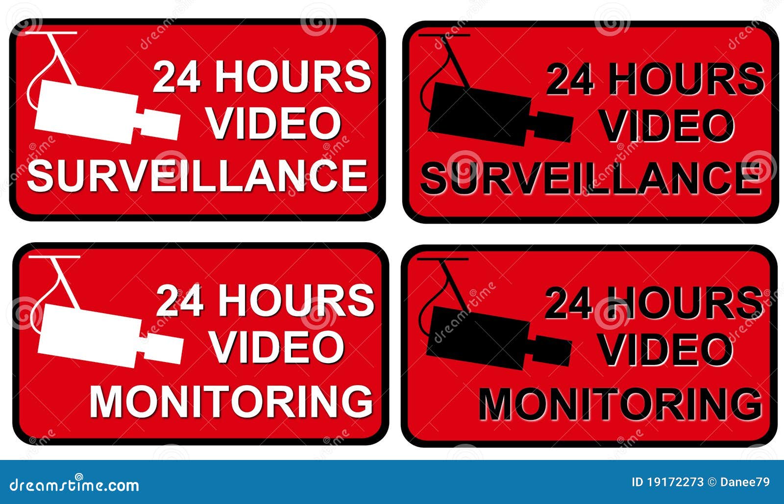 IP Video Surveillance Principle Of Operation. Cartoon Vector