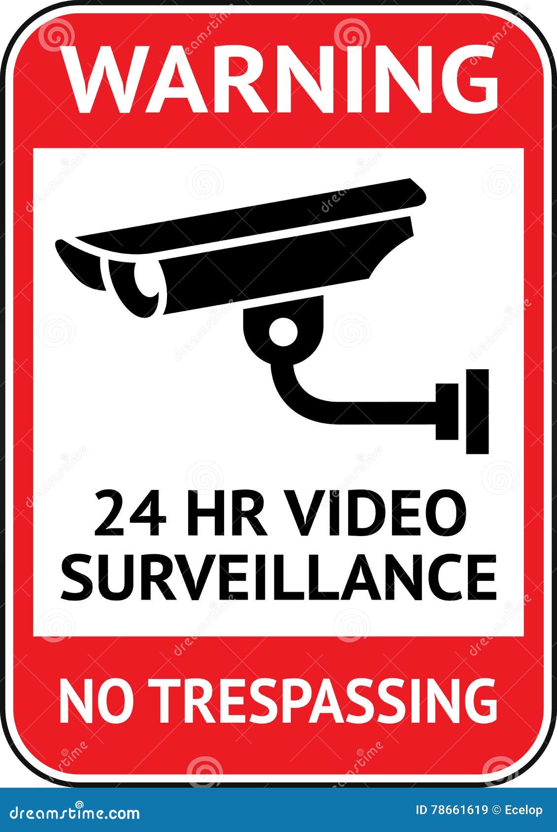 CCTV Warning 24 Hour Video Surveillance Camera Sign Decal Security 