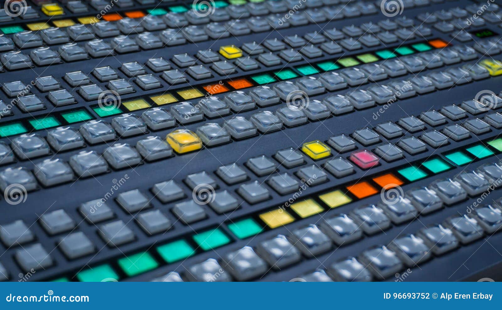 Video Switcher with a Lot of Color Buttons Stock Photo Image of