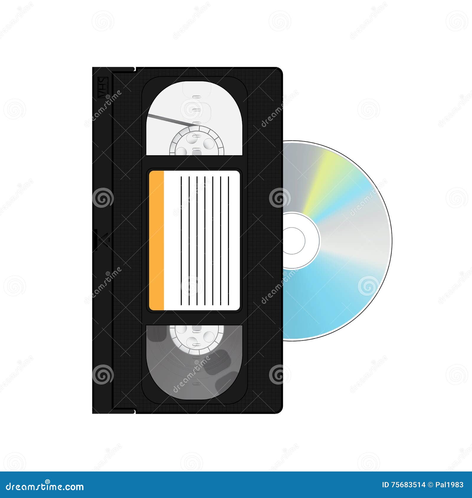 Video tape and disc stock vector. Illustration of equipment 75683514