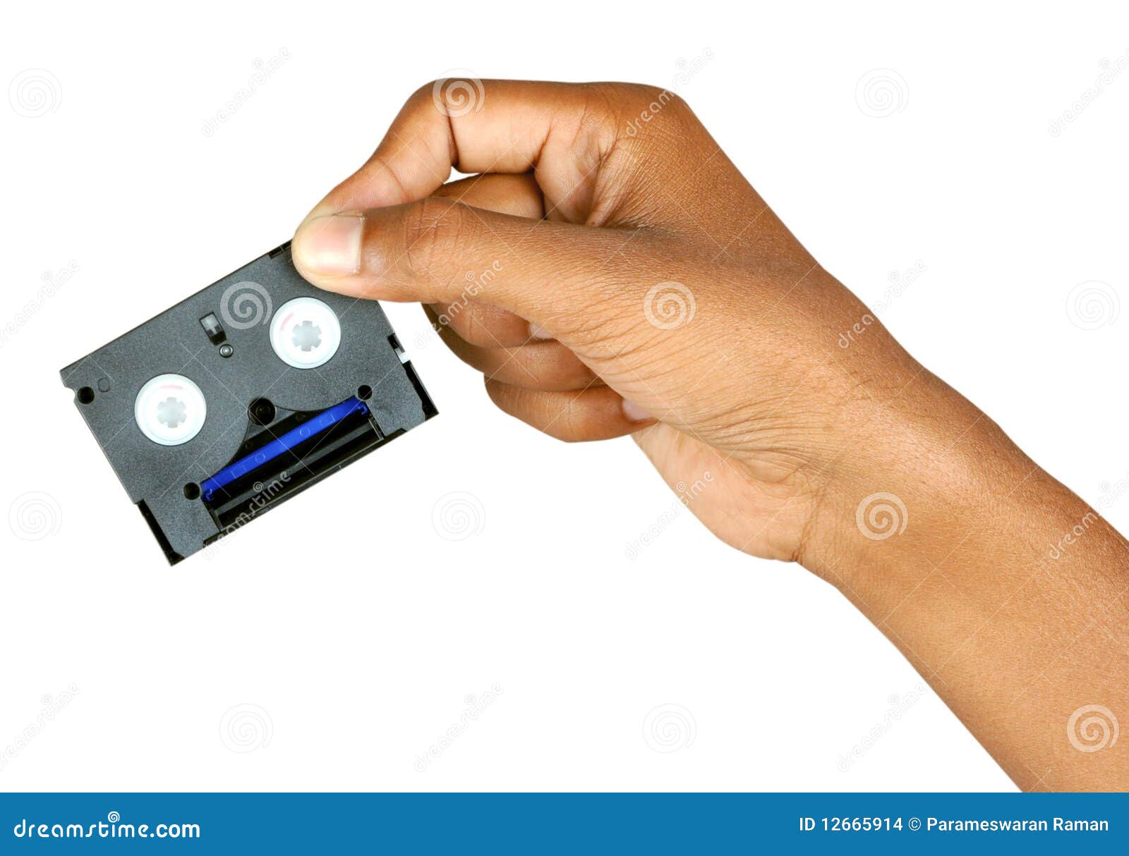 Video tape with hand stock photo. Image of icon, logo 12665914
