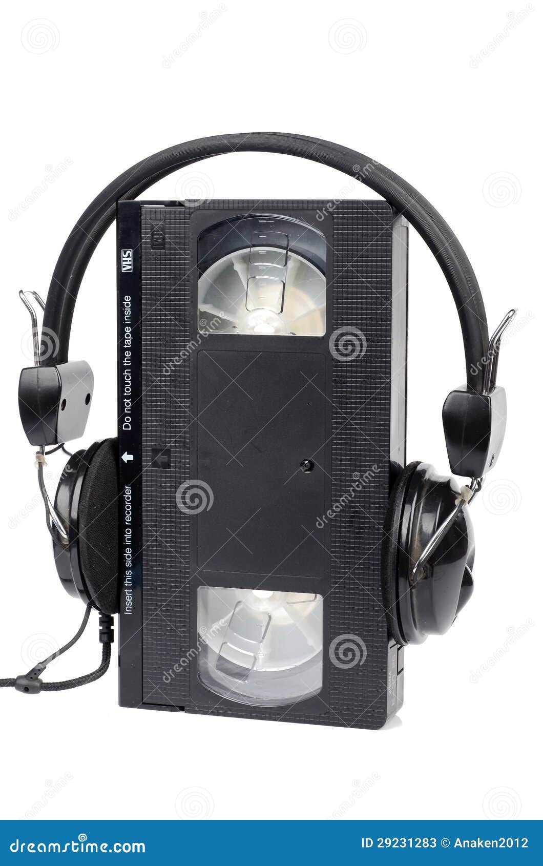 Video tape and headphone stock image. Image of analogue 29231283