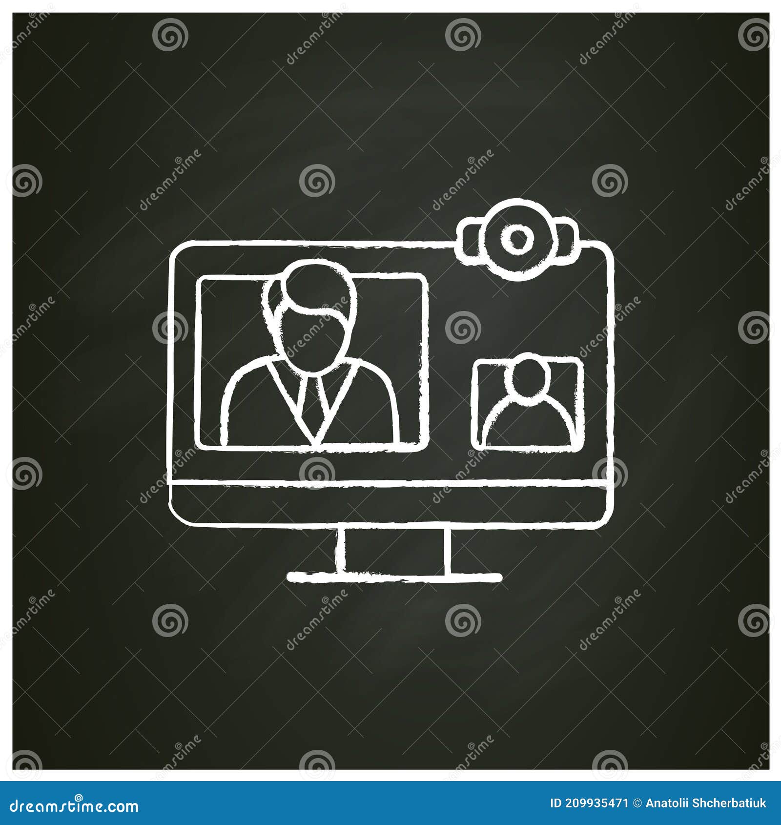 video telephony chalk icon