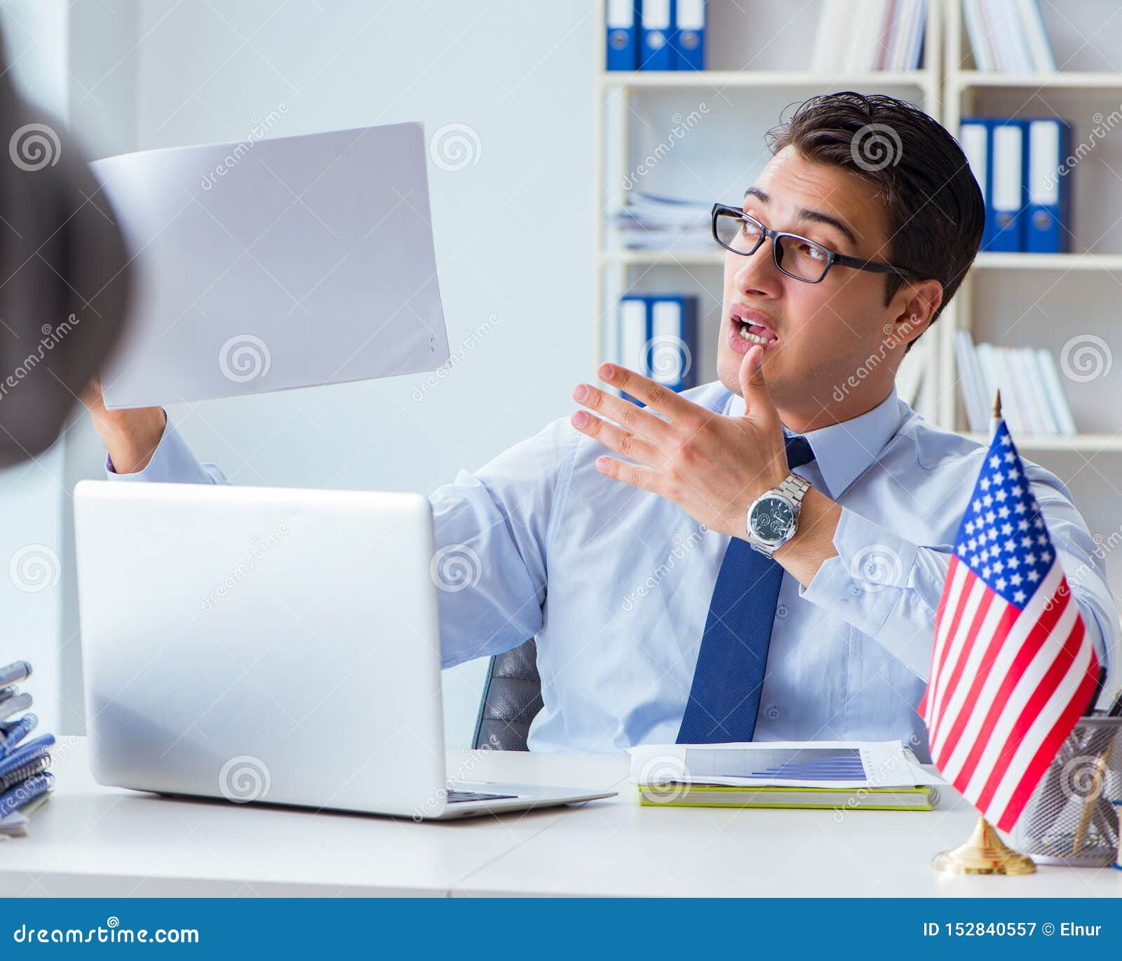 videoblogger-explaining-green-card-visa-application-process-stock-image-image-of-office-male