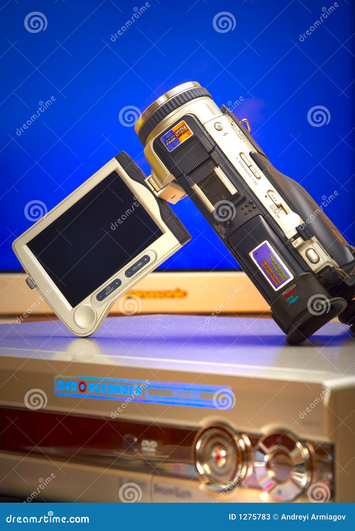 Videocamera with DVD a Player Stock Image Image of compact, play 1275783