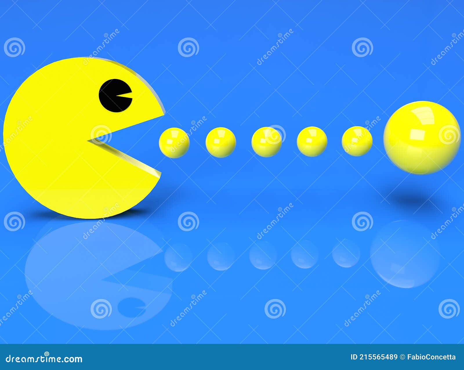 Videogame Pacman 3d Em A o Come Bolas Imagem de Stock Editorial