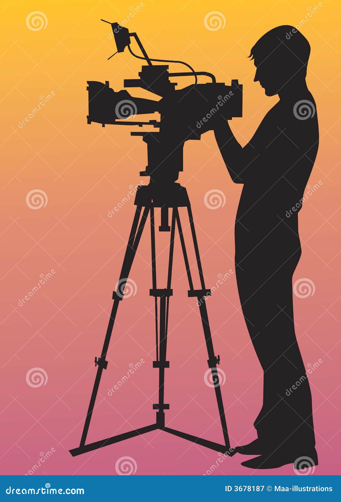 Videographer stock illustration. Illustration of lighting 3678187
