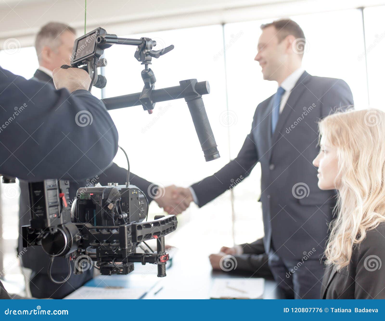 Videographer Making Video of Business People Stock Photo Image of