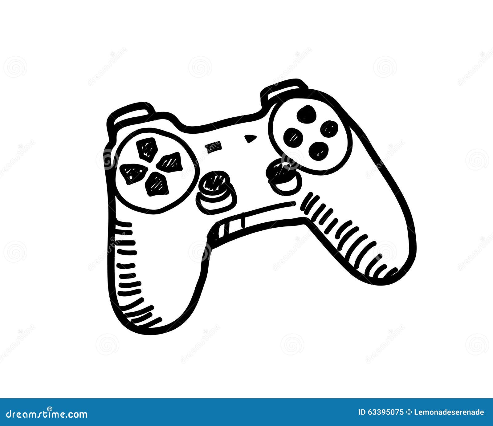 VideospielKontrolleur Doodle Vektor Abbildung Illustration 63395075