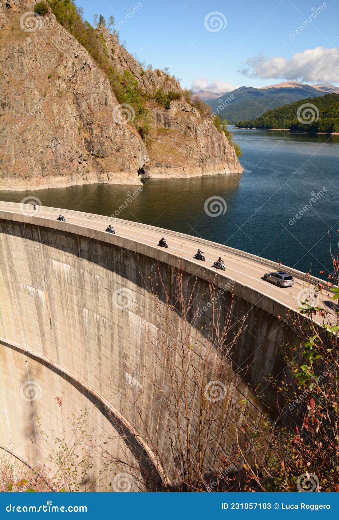 tank Wizard pump Vidraru Dam. Arges County. Romania Stock Image - Image of boat, reservoir:  231057103