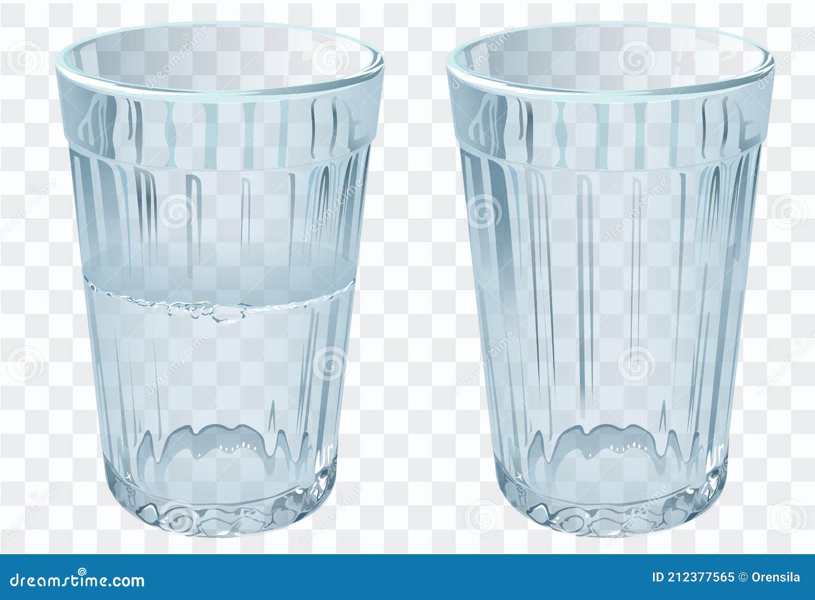 Vidrio Vacío Para Ilustración De Agua Aislado Sobre Fondo Transparente. Vaso  Medio Vacío O Medio Lleno Ilustración del Vector - Ilustración de alcohol,  fondo: 212377565
