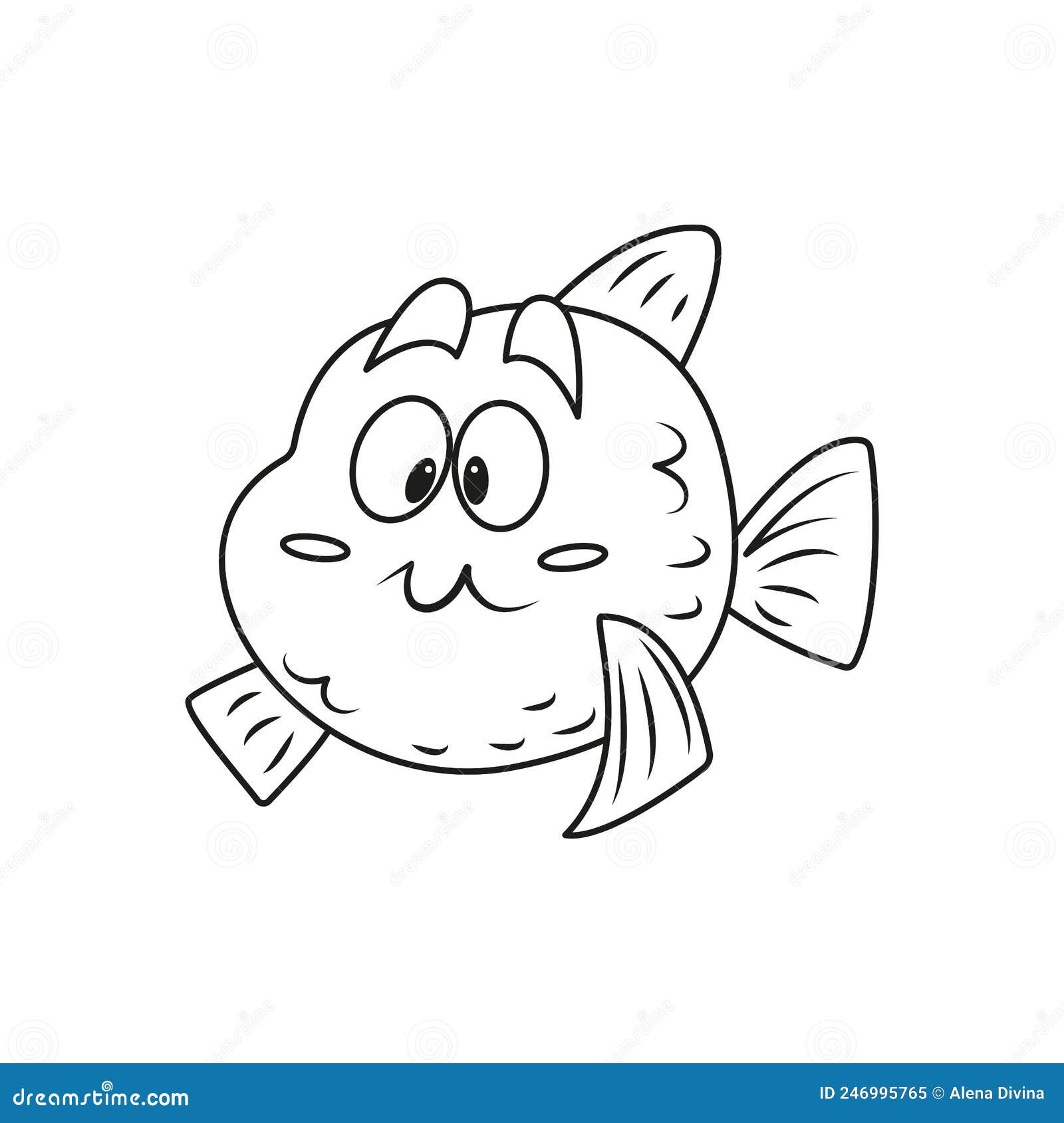 Page De Coloriage De Vecteur De Conception Pour Enfant Poisson Sous L'eau