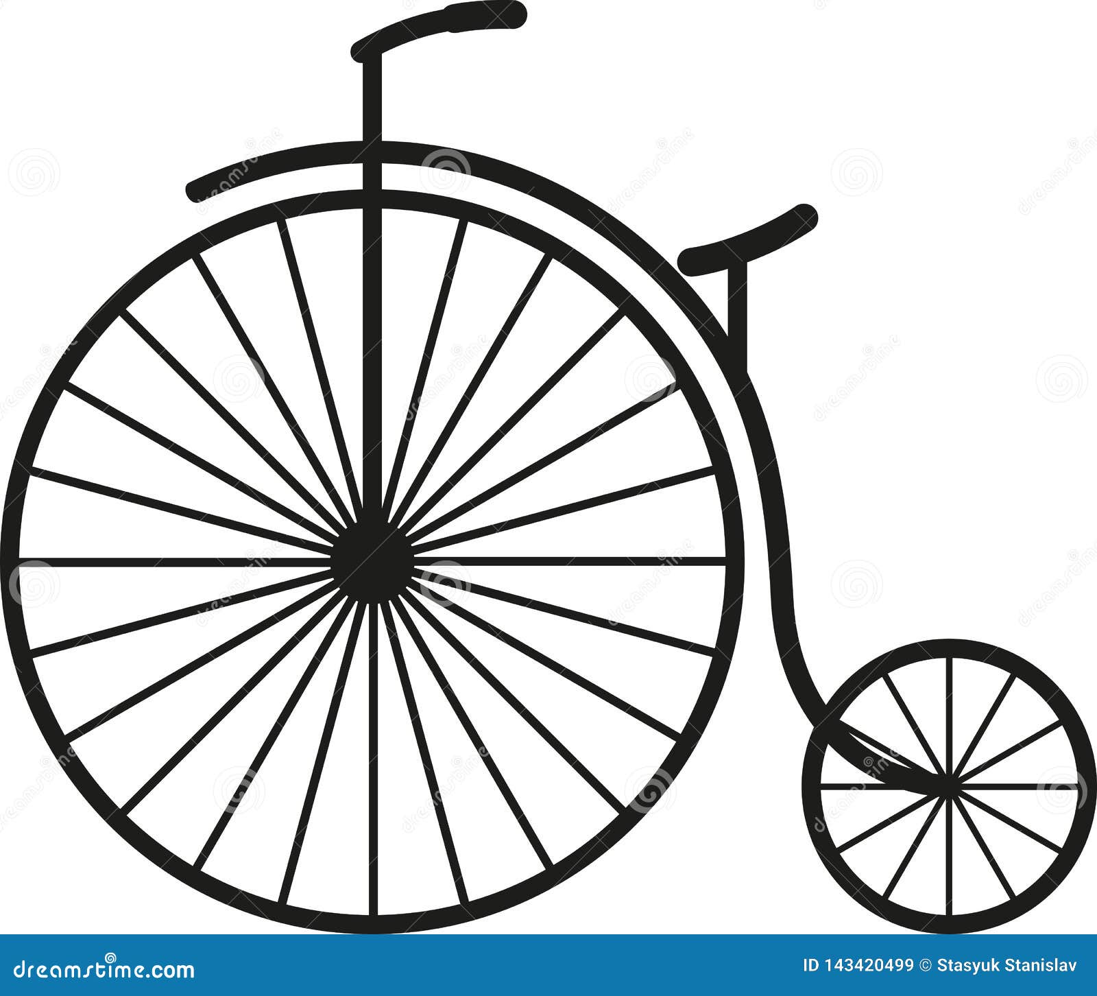 Vieille bicyclette simple illustration de vecteur. Illustration du