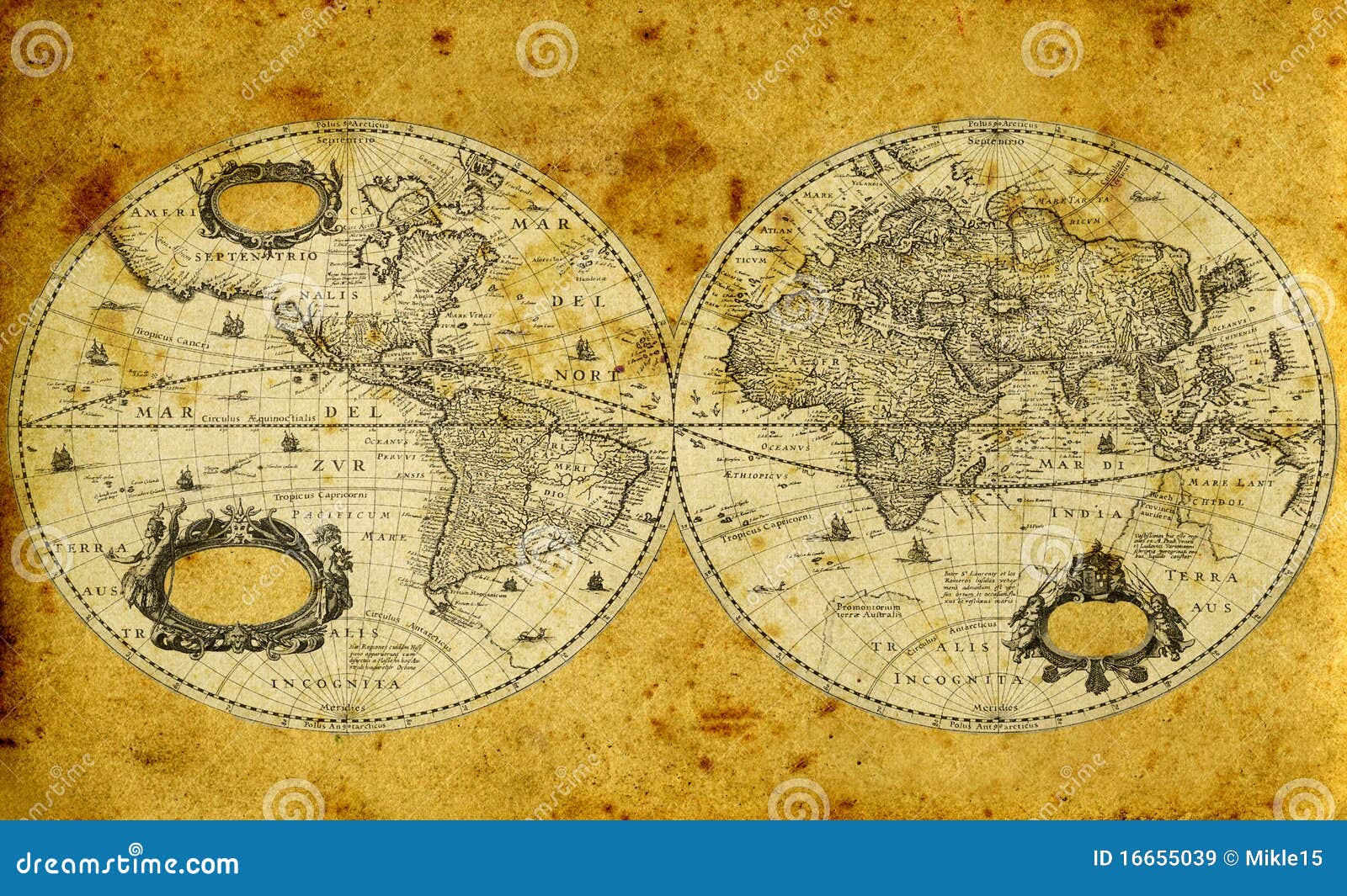 » vieille carte du monde Toile-Photo.eu