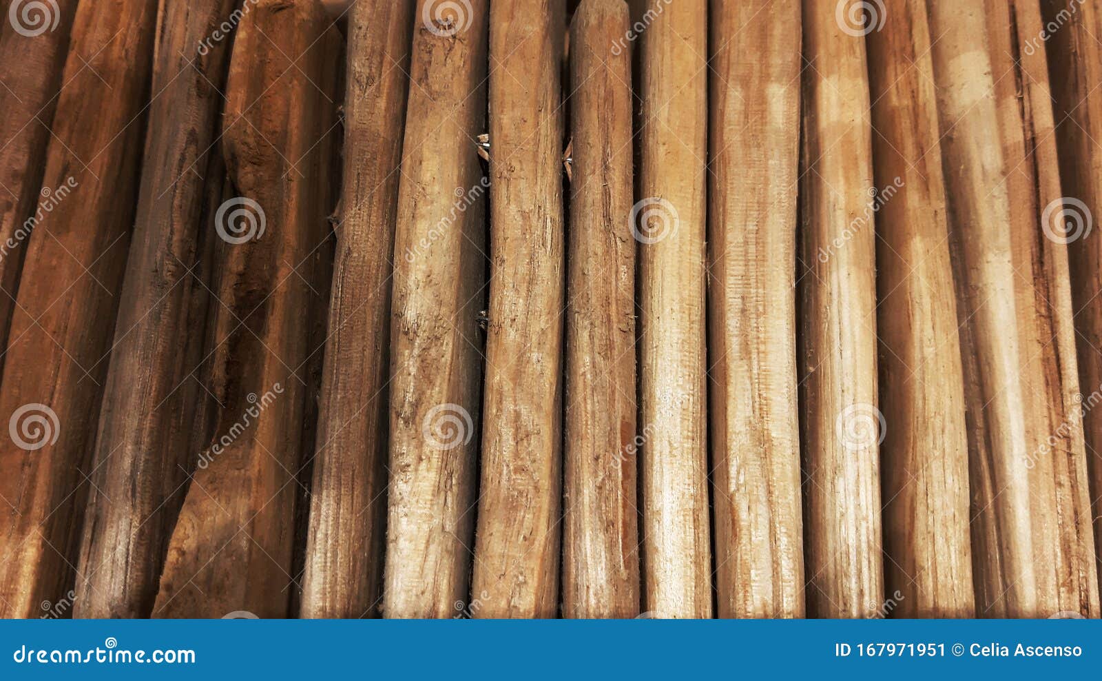 Palos redondos de madera vieja- –