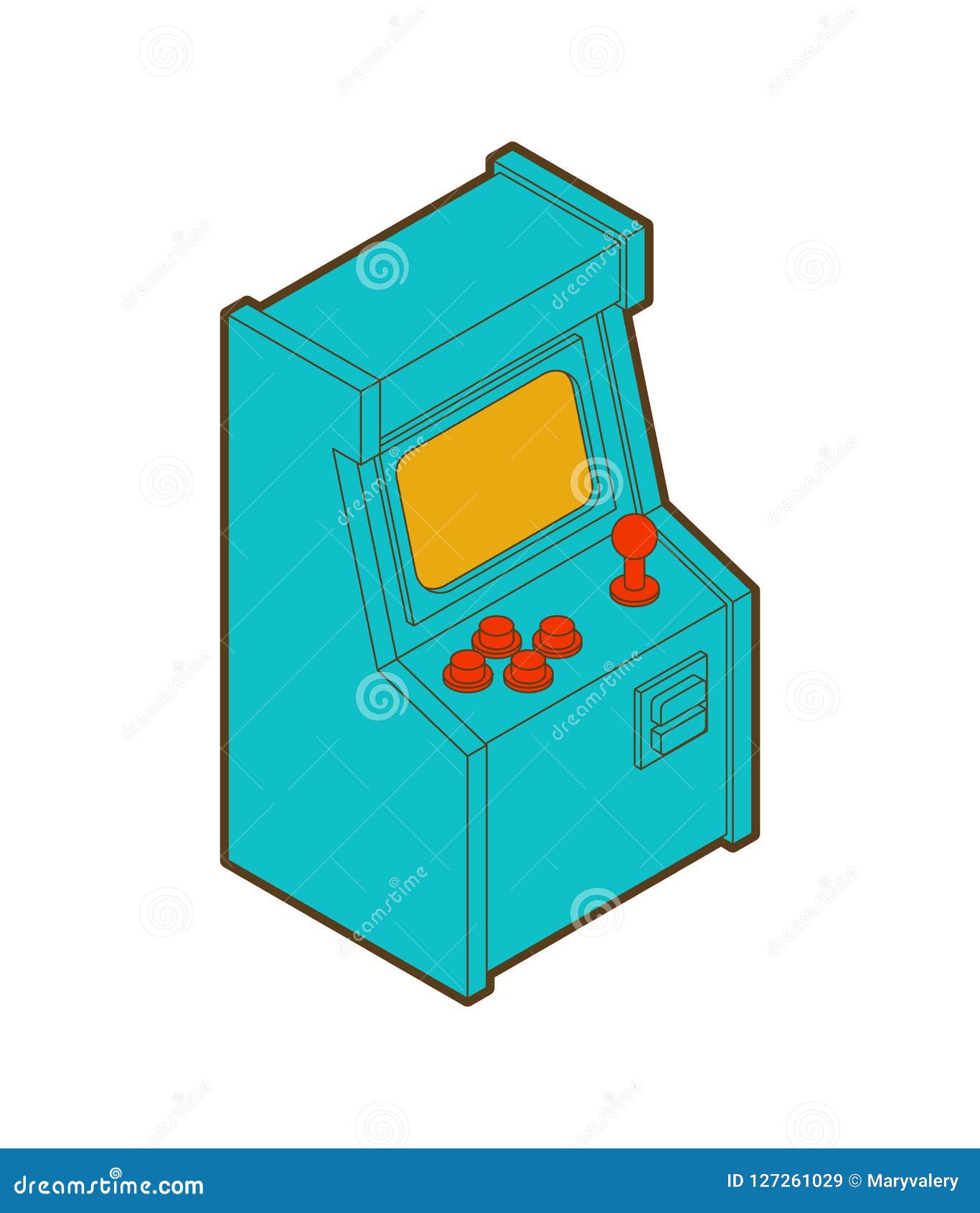 Viejo Arcade Machine Gaming Juego Retro Del Videojuego Ilustracion Del Vector Ilustracion De Arte Cabritos 127261029