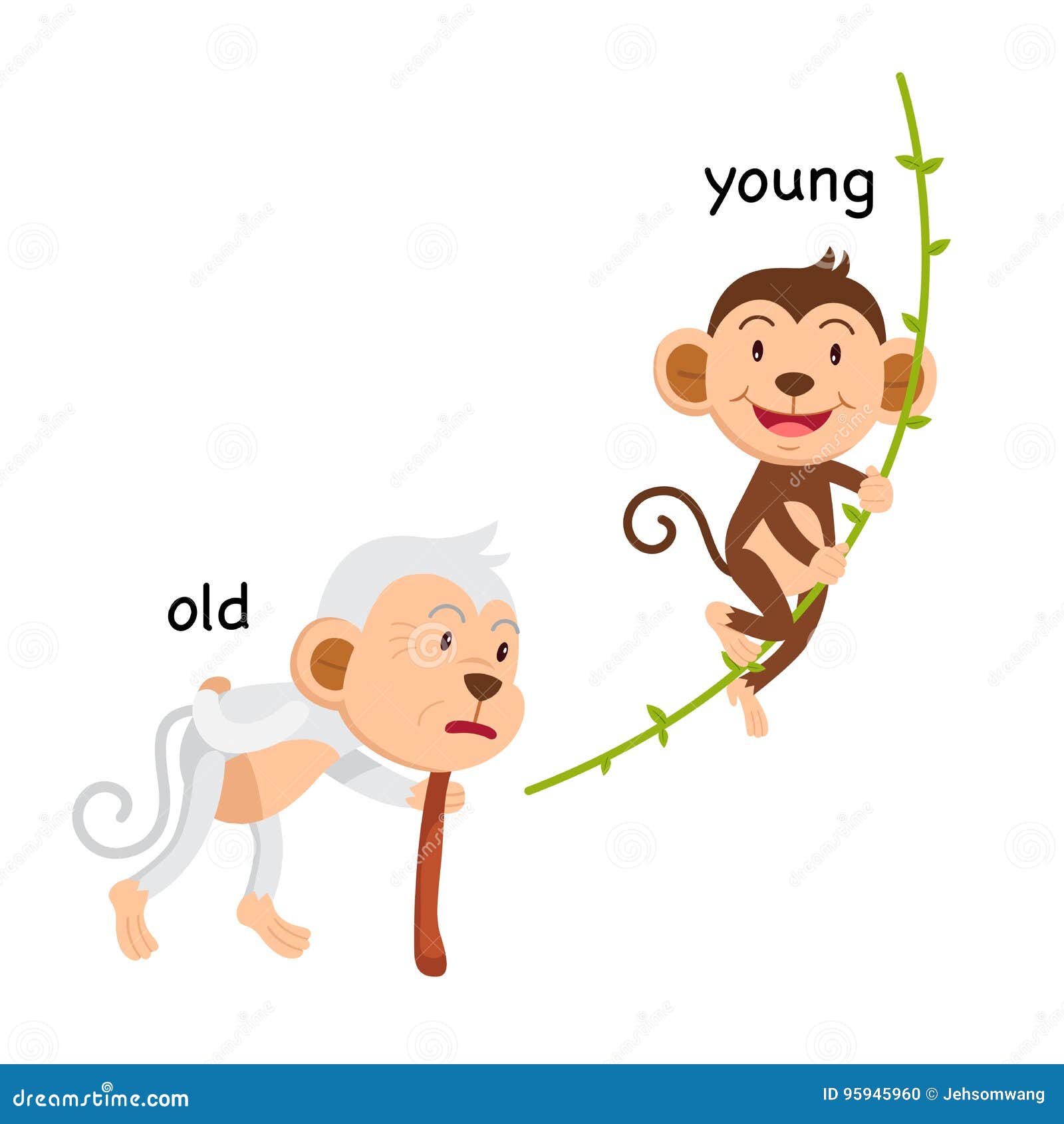 Viejo y joven opuestos ilustración del vector. Ilustración de persona