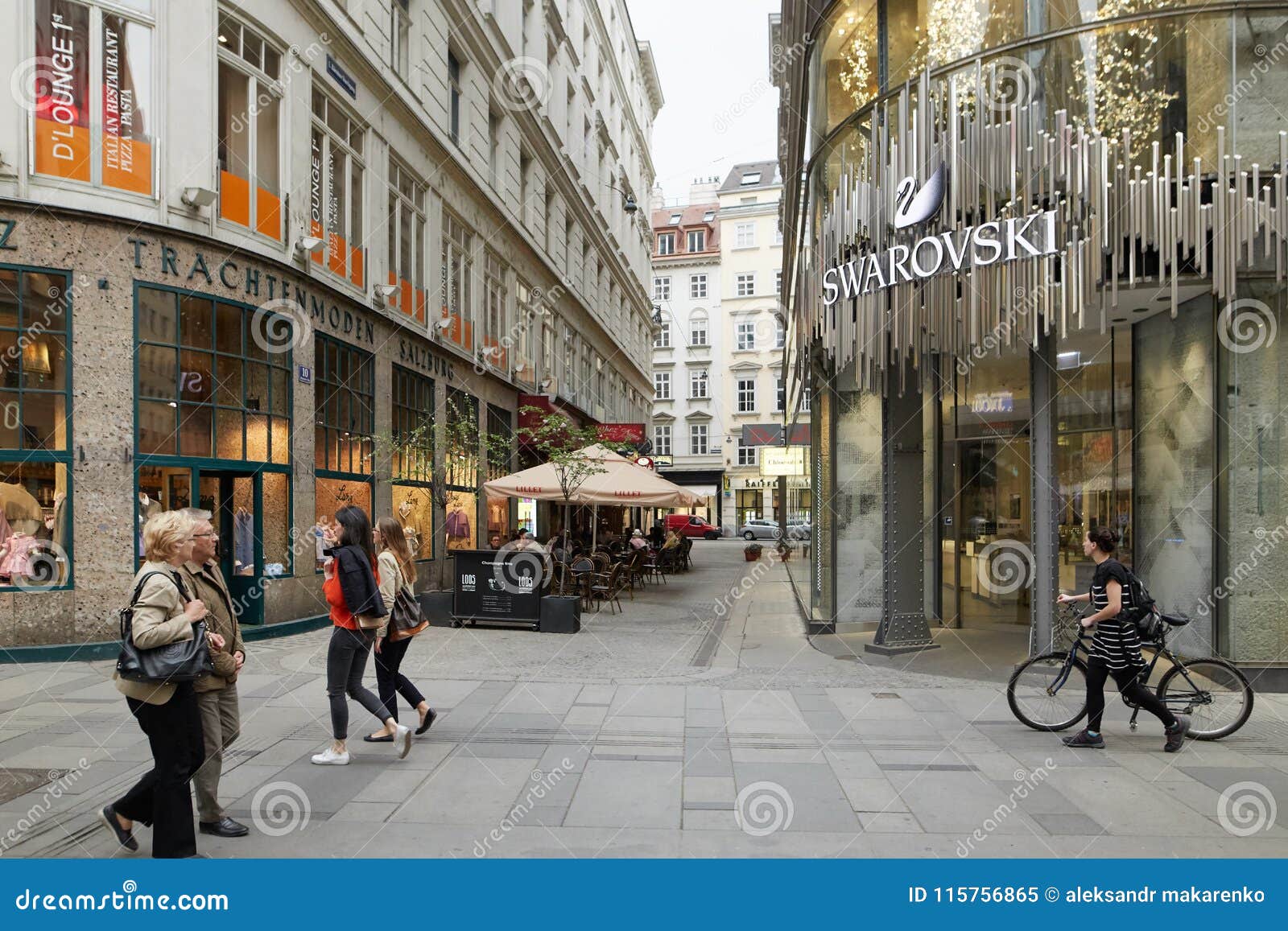 Vienna, Austria - 15 April 2018: the Facade of the Swarovski Jewelry Store.  Editorial Image - Image of exterior, illustrativeeditorial: 115756865