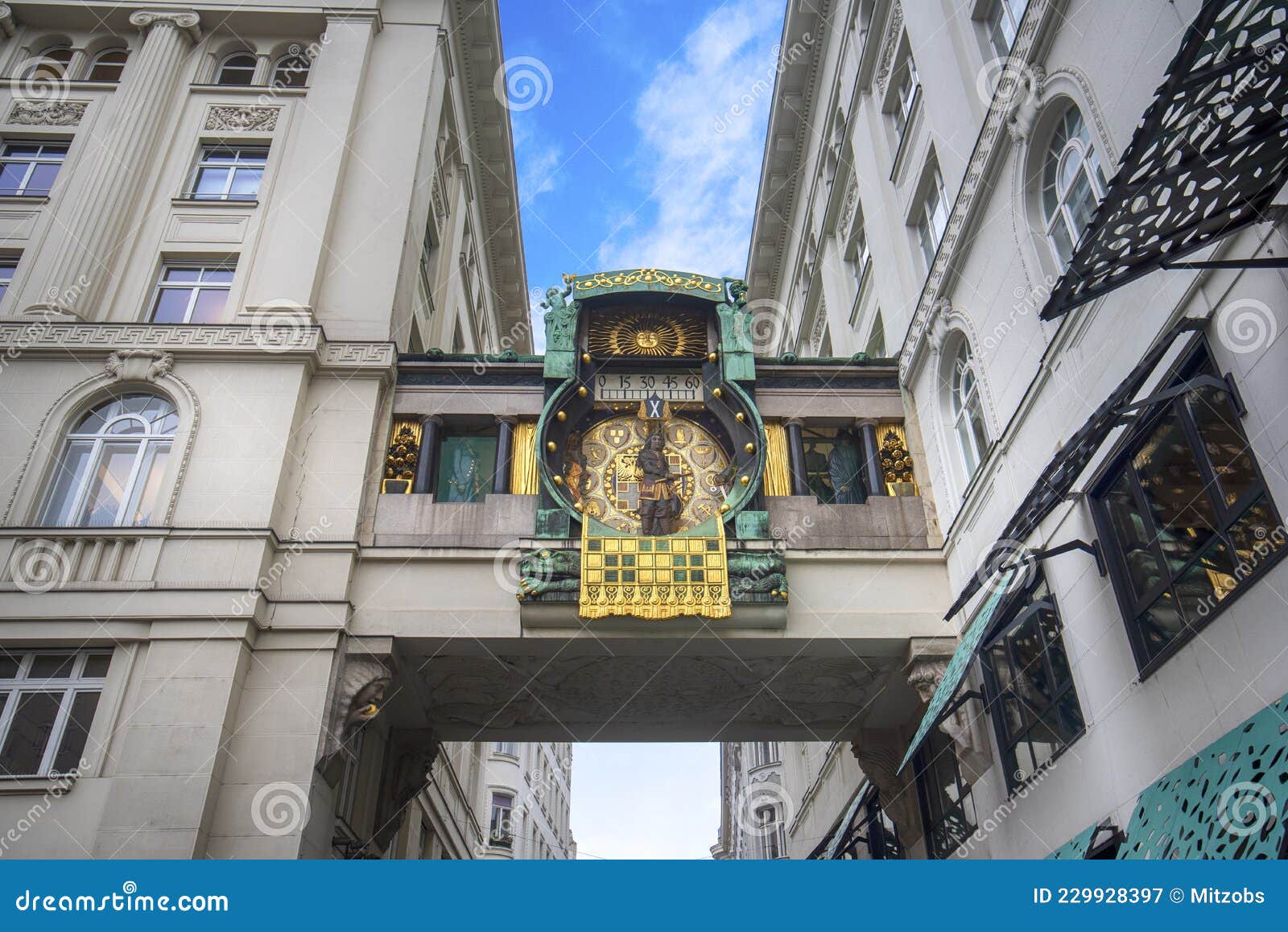 an astronomical clock ankeruhr in vienna, austria