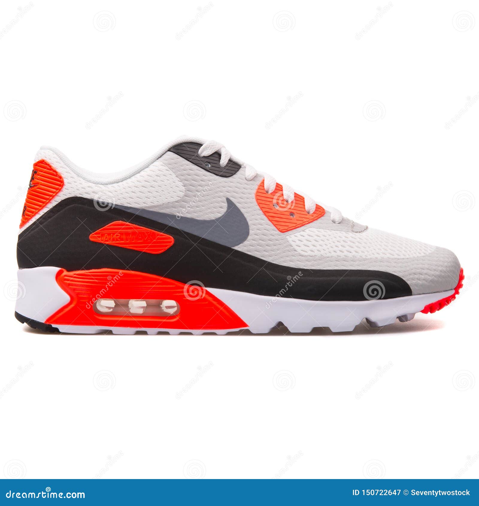 Nike Air 90 White, Grey, Red and Black Sneaker Photography - Image casual, lifestyle: 150722647