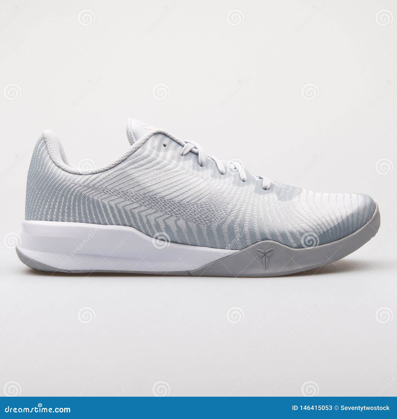 Transparently Caroline Risky Nike KB Mentality 2 White and Grey Sneaker Editorial Stock Photo - Image of  pair, leather: 146415053